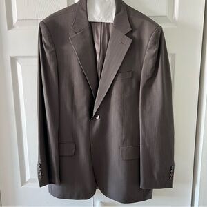 Zara Men's Classic Blazer Brown Pinstripe Sz 42 jacket